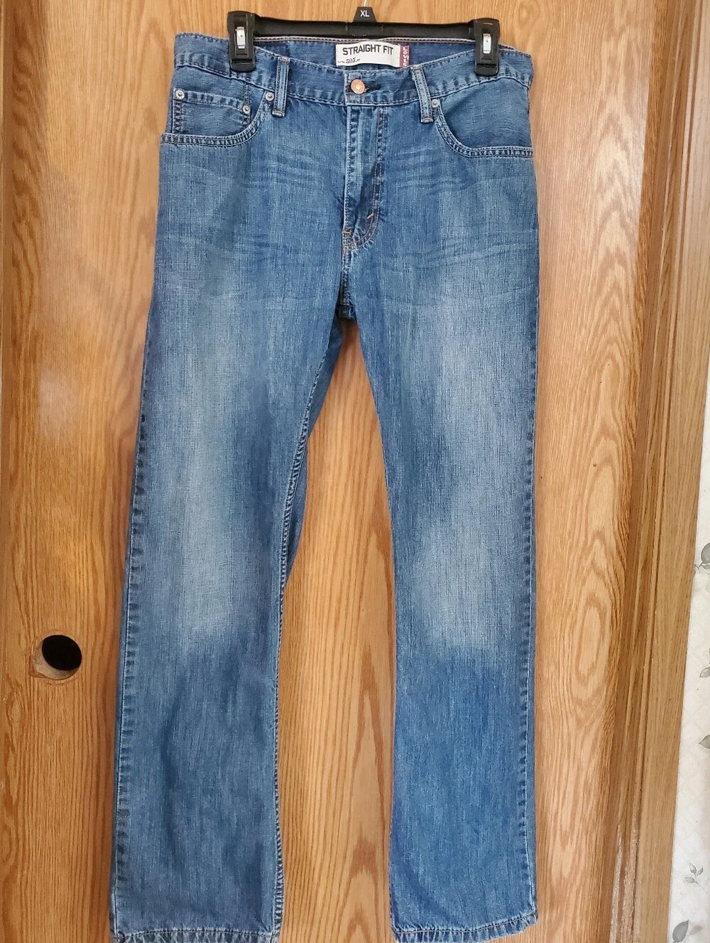 Levi's Mens 505 Straight Fit Jeans Light Blue Wash Size 32/32 100% Cotton